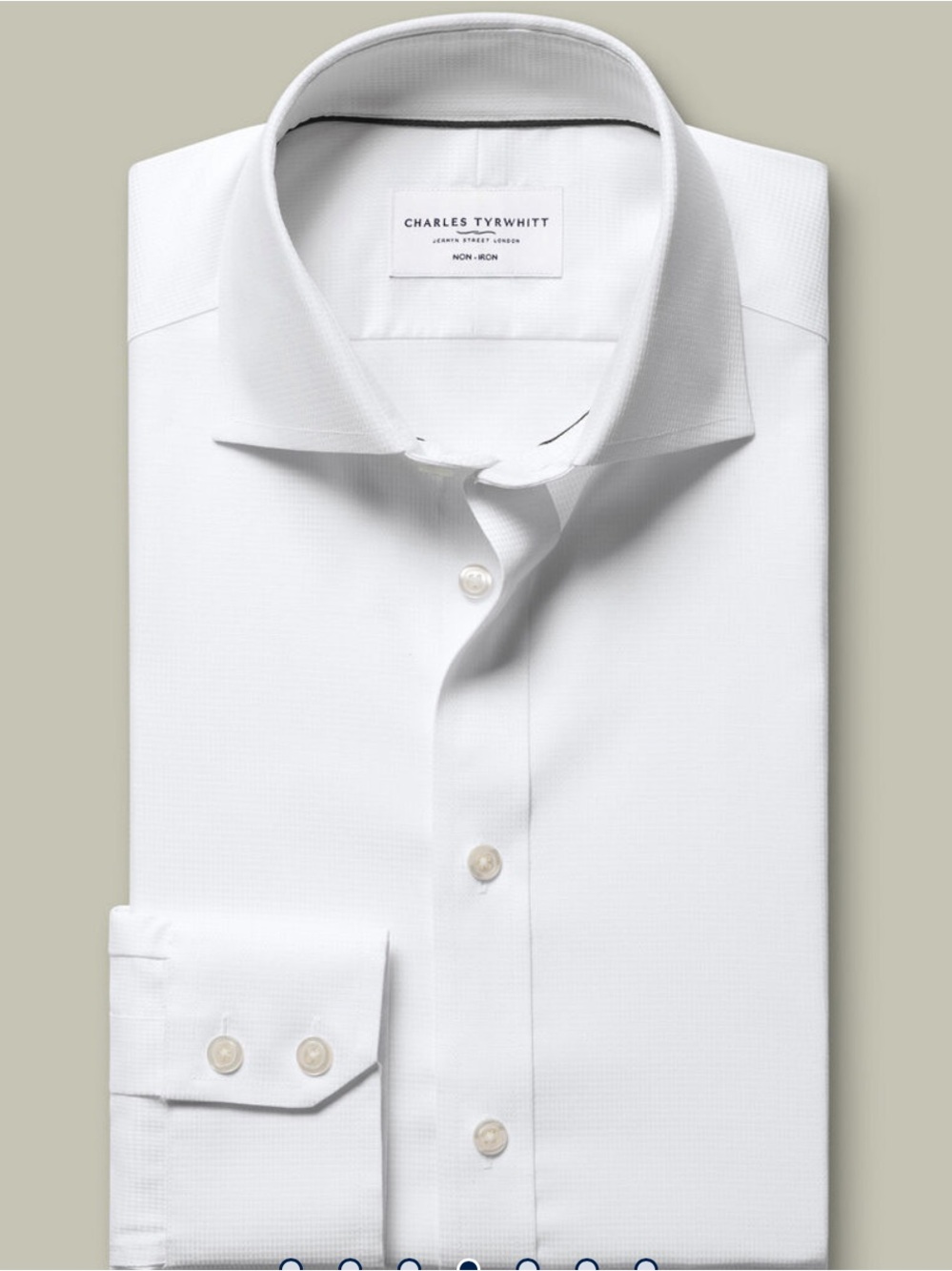 Charles Tyrwhitt Non-Iron Stretch Greenwich Weave Shirt - 42/89cm